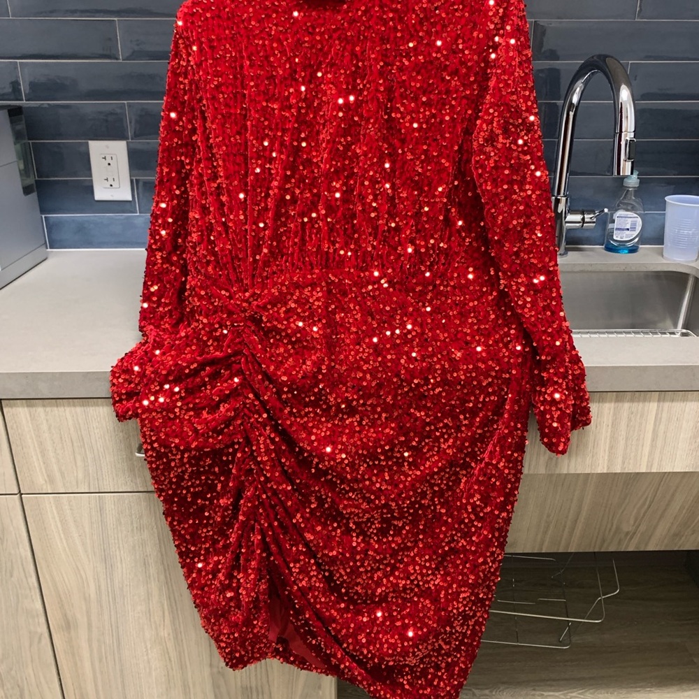 Elegant Red Sequin Dress